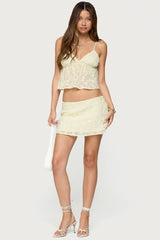 Leora Textured Floral Babydoll Top