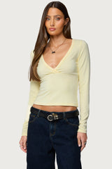 Doron V Neck Long Sleeve Top