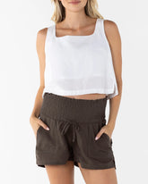 Maternity Summer Drawstring Khaki Shorts