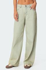 Lannah Textured Low Rise Baggy Jeans
