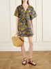 Peninsule embellished printed cotton-voile mini dress