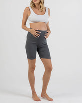 Maternity Bamboo Bike Shorts in Slate