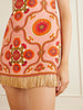 Valencia printed fringed linen mini dress