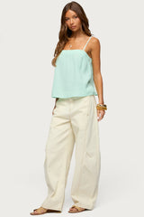 Gili Contrast Stich Low Rise Barrel Jeans