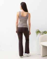 New Deluxe Bootcut Maternity Pants in Cocoa