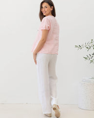 Brigitte Maternity Linen Blouse - Pink