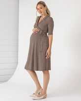 Eve Maternity Classic Wrap Dress in Link Print