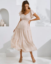Lila Baby Shower Maternity Dress in Nude Pink