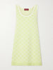 Jacquard-knit cotton mini dress