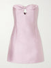 Charlotte strapless bow-detailed satin mini dress
