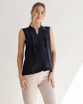 Debbie Maternity Button Shirt in Black