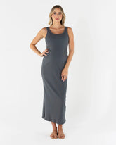 Eliza Maternity Maxi Dress In Slate Grey