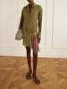 Asymmetric cotton mini dress