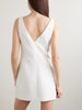 Appliquéd embellished crepe mini dress