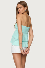 Harleigh Ruffled Linen Look Tube Top
