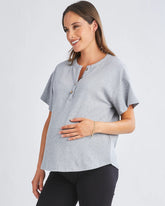 Zara Simple Classic Ribbed Short Sleeve Top In Grey