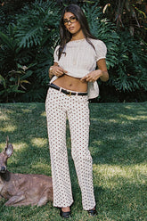 Romily Polka Dot Low Rise Straight Leg Jeans