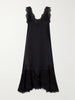 Lace-trimmed satin mini dress
