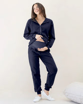 Calla Maternity Tracksuit Set in Navy