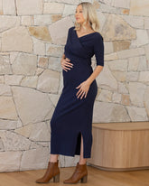 Athena 2-Piece Maternity Smart Casual Set in Navy