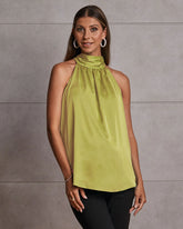 Gisele Halter Neck Maternity Evening Top - Citrine