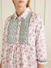 Alassio shirred embroidered floral-print cotton-poplin mini dress