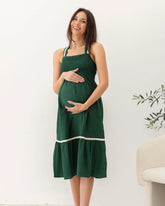 Meliza Maternity Party Dress in Emerald