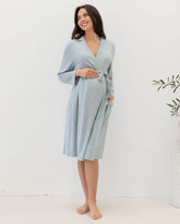 Grace Maternity & Nursing Robe - Sea Mist