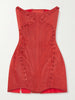 Meet Me At Midnight corseted silk-faille mini dress