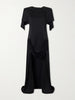 Gathered satin mini dress