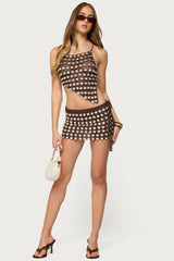 Alora Iridescent Crochet Backless Top