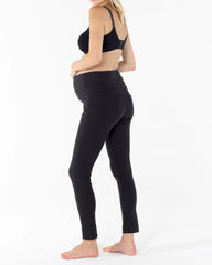 Tamara Fitted Maternity Cotton Pants- Black