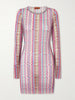 Striped stretch-jersey mini dress