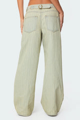 Lannah Textured Low Rise Baggy Jeans