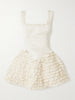 Ballerina embellished ruffled taffeta mini dress