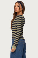 Rainey Striped Long Sleeve Top
