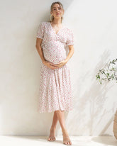 Elise Maternity Red Floral Wrap Dress