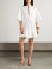 Gathered cotton-poplin mini dress