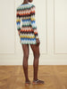 Metallic crochet-knit mini dress