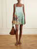 Brio printed cotton-blend poplin mini dress