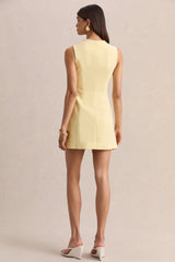 Luxira | Lemon Sweetheart-Neck Tailored Mini Dress