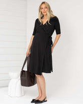 Eve Maternity Classic Wrap Dress in Black