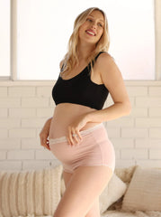 Gracie Maternity Underwear in Bamboo in Shell Pink