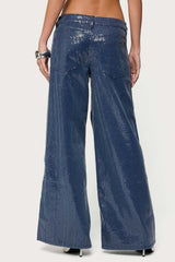 Mirella Sequin Low Rise Baggy Jeans