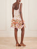 Pajaritos y Rosas ruffled cotton mini dress