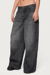 Skater Girl Washed Low Rise Baggy Jeans
