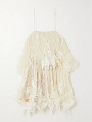 Wendell tiered ruffled lace and tulle mini dress