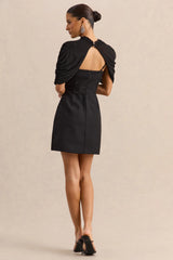 Veda | Black Square-Neck Mini Dress