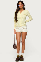 Maeva Button Up Pointelle Top