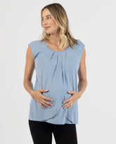 Clara Petal Nursing Top in Baby Blue